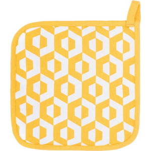 Sada 2 žlutých bavlněných chňapek Tiseco Home Studio Hexagon obraz