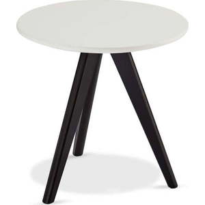 Černo-bílý konferenční stolek s nohami z dubového dřeva Furnhouse Life, Ø 40 cm obraz