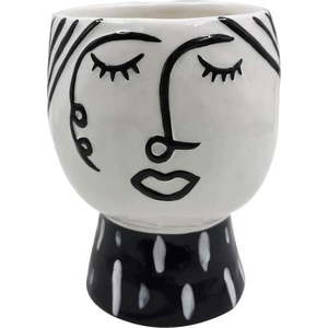 Černo-bílá porcelánová váza Mauro Ferretti Pot Face obraz