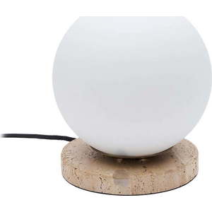 Bílá stolní lampa se skleněným stínidlem (výška 22 cm) Malachi – Kave Home obraz