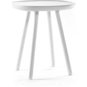Bílý odkládací stolek z masivu EMKO Naïve, ø 45 cm obraz