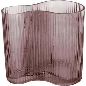 Hnědá skleněná váza PT LIVING Wave, výška 18 cm obraz