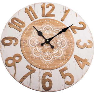 Dřevěné nástěnné hodiny Dakls Mandala, ø 34 cm obraz