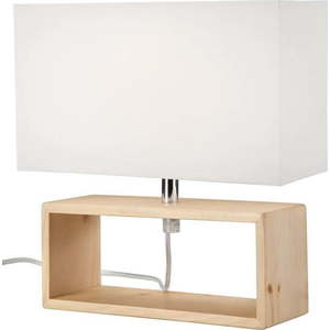 Světle hnědá stolní lampa s textilním stínidlem, výška 26 cm Scandi – LAMKUR obraz