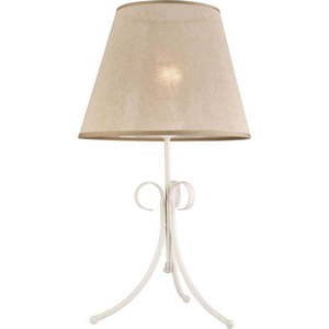 Bílá stolní lampa s textilním stínidlem, výška 55 cm Lorenzo – LAMKUR obraz