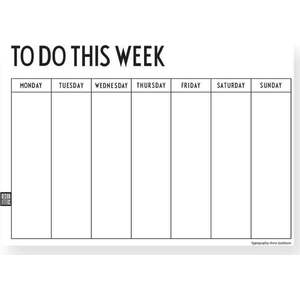 Bílý týdenní plánovač Design Letters Weekly obraz