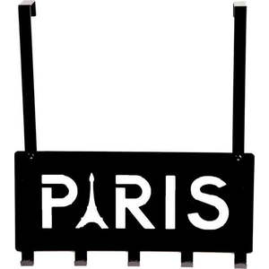 Černý kovový věšák na dveře 30 cm Paris – Compactor obraz