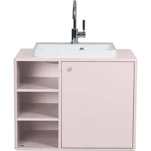 Růžová závěsná skříňka s umyvadlem bez baterie 80x62 cm Color Bath – Tom Tailor obraz