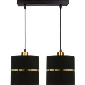 Černé závěsné svítidlo s textilním stínidlem ø 15 cm Assam – Candellux Lighting obraz