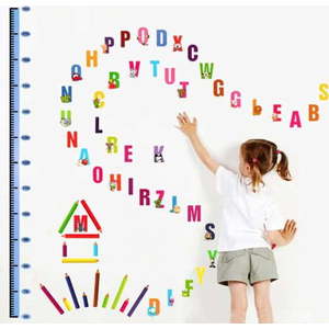 Dětská samolepka – metr na dveře nebo zeď 70x50 cm Alphabet – Ambiance obraz