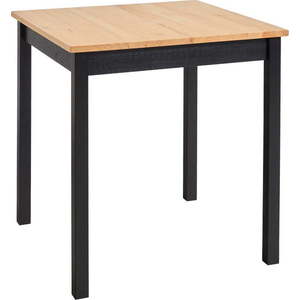 Jídelní stůl z borovicového dřeva s černou konstrukcí Bonami Essentials Sydney, 70 x 70 cm obraz
