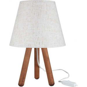Stolní lampa s textilním stínidlem v bílo-přírodní barvě (výška 33, 5 cm) – Squid Lighting obraz
