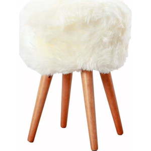 Stolička s bílým sedákem z ovčí kožešiny Native Natural, ⌀ 30 cm obraz