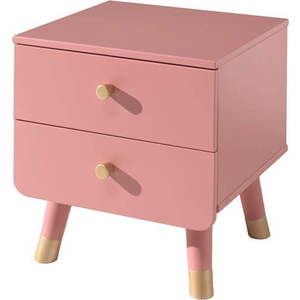 Růžový dětský noční stolek z borovicového dřeva Vipack Billy obraz