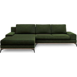 Lahvově zelená rozkládací rohová pohovka Windsor & Co Sofas Planet, levý roh obraz