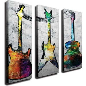 3dílný nástěnný obraz na plátně Guitars obraz