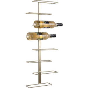 Nástěnný kovový regál na víno ve zlaté barvě počet lahví 8 Float – PT LIVING obraz