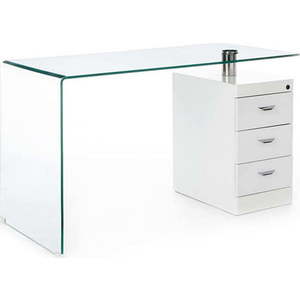 Pracovní stůl se skleněnou deskou 65x125 cm Bow – Tomasucci obraz
