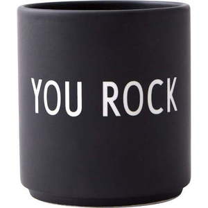 Černý porcelánový hrnek 300 ml You Rock – Design Letters obraz