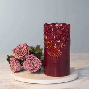 Červená vosková LED svíčka Star Trading Clary, výška 15 cm obraz