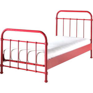 Červená kovová dětská postel Vipack New York, 90 x 200 cm obraz