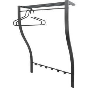 Černý kovový nástěnný věšák s poličkou Carve – Spinder Design obraz