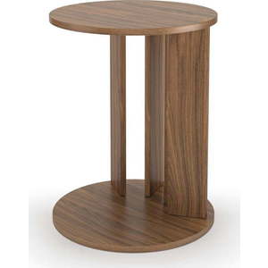 Kulatý konferenční stolek s deskou v dekoru ořechového dřeva ø 50 cm Nora - TemaHome obraz