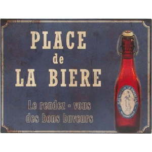 Kovová cedule 33x25 cm Place De La Biere – Antic Line obraz