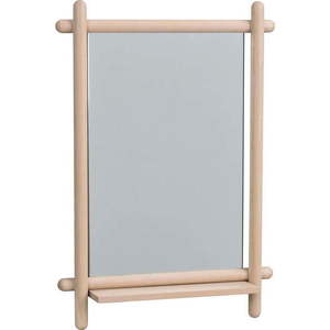 Nástěnné zrcadlo s poličkou s dřevěným rámem 52x74 cm Milford - Rowico obraz