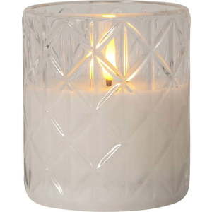 Bílá LED vosková svíčka ve skle Star Trading Flamme Romb, výška 10 cm obraz