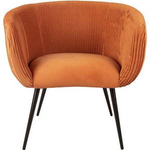 Oranžová jídelní židle se sametovým povrchem Majestic - Leitmotiv obraz
