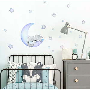 Modré dětské samolepky na zeď Ambiance Magic Cat obraz