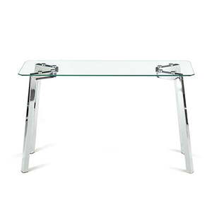 Konzolový stolek se skleněnou deskou ve stříbrné barvě 40x125 cm Kirk – Tomasucci obraz