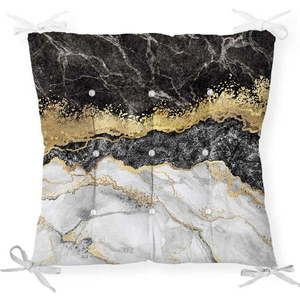 Podsedák na židli Minimalist Cushion Covers Black Gold Marble, 40 x 40 cm obraz