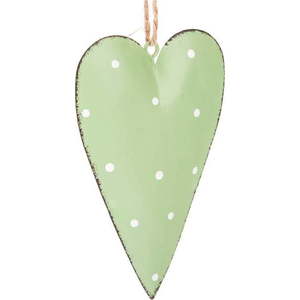 Sada 3 zelených kovových závěsných dekorací Dakls Dotty Heart obraz