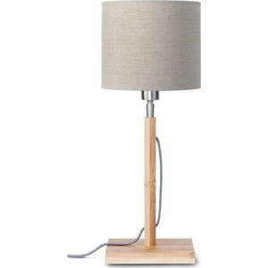 Stolní lampa s béžovým stínidlem a konstrukcí z bambusu Good&Mojo Fuji obraz