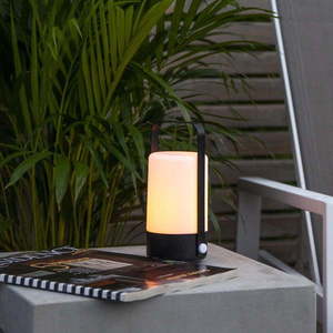 Černo-béžová LED lucerna Star Trading Flame, výška 19 cm obraz