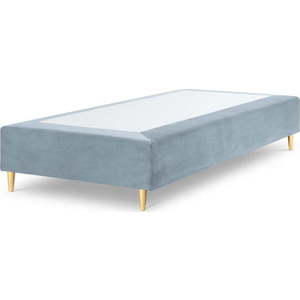 Světle modrá sametová jednolůžková postel Cosmopolitan Design Lia, 90 x 200 cm obraz