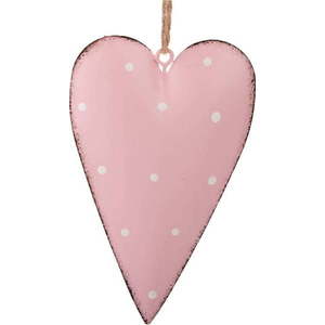 Sada 3 růžových kovových závěsných dekorací Dakls Dotty Heart obraz