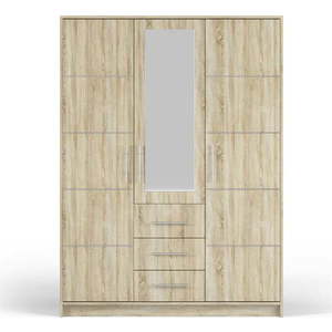 Šatní skříň v dekoru dubu se zrcadlem 147x200 cm Derry - Cosmopolitan Design obraz
