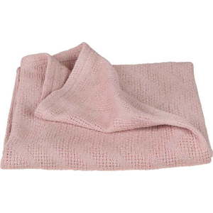 Růžová pletená dětská deka z bio bavlny 80x80 cm Lil Planet – Roba obraz