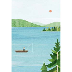 Plakát 30x40 cm Lake - Travelposter obraz