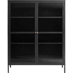 Černá kovová vitrína 111x140 cm Bronco – Unique Furniture obraz