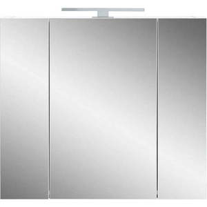 Bílá koupelnová skříňka se zrcadlem 76x71 cm - Germania obraz