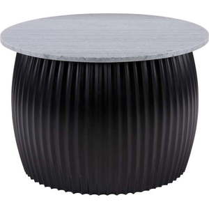 Černý kulatý konferenční stolek s deskou v dekoru mramoru ø 52 cm Luscious – Leitmotiv obraz