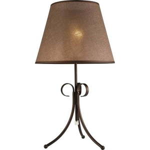 Tmavě hnědá stolní lampa s textilním stínidlem, výška 55 cm Lorenzo – LAMKUR obraz