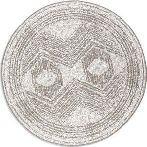 Krémovo-hnědý kulatý venkovní koberec ø 140 cm Gemini – Elle Decoration obraz