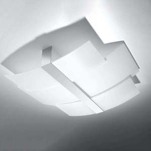 Bílé stropní svítidlo se skleněným stínidlem 53x61 cm Marett – Nice Lamps obraz