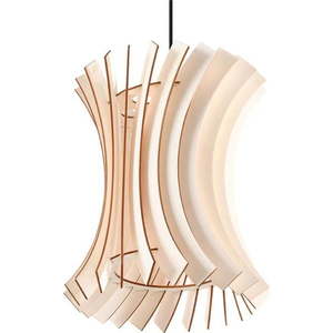 Závěsné svítidlo v přírodní barvě s dřevěným stínidlem ø 30 cm Menges – Nice Lamps obraz