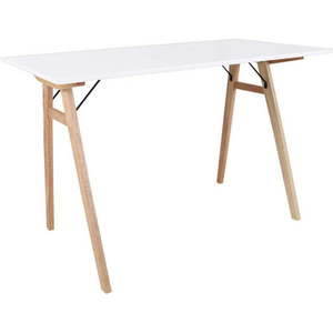 Bílý stůl s hnědýma nohama House Nordic Vojens Desk, délka 120 cm obraz